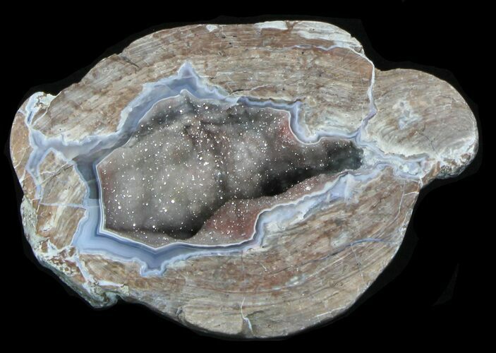 Crystal Filled Dugway Geode (Polished Half) #33146